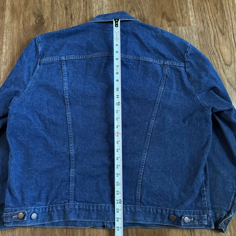 Wrangler Denim Jacket Mens 50 XL Blue 80's Vintage Western Trucker Made in USA
